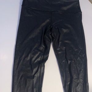 Ivivva metallic/leather looking black leggings